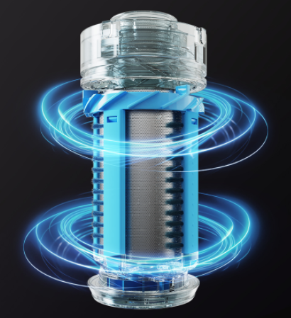 水旋風式自刷洗 + 反沖洗排污